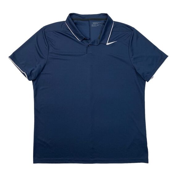 Nike Polo Shirt Mens Extra Large Navy Dry Golf Victory Standard Fit Performance - Picture 1 of 14
